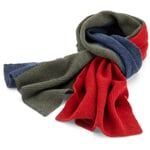 Sciarpa di lana, blu-oliva-rosso