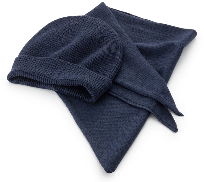 Strickmütze Wolle Blau