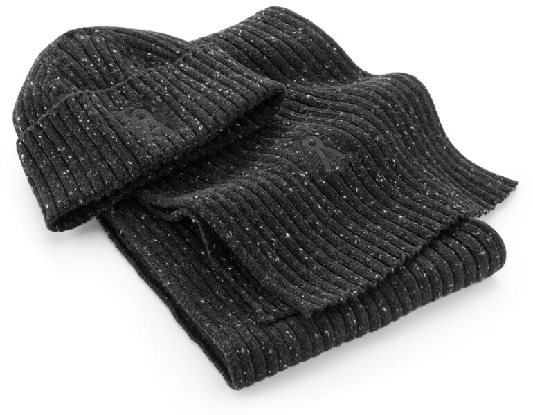 Strickmütze Baumwolle-Wolle, Schwarz