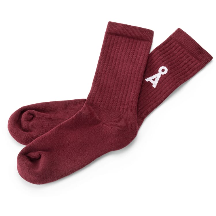 Calze lunghe unisex, Rosso vino