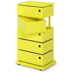 Contenedor con cajones giratorios de chapa de acero, 5 compartimentos Amarillo azufre