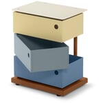 Hinged drawer container, sheet steel, triple Polychrom Alessandro