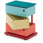 Hinged drawer container, sheet steel, triple polychrome Dario