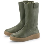 Leren dameslaarzen Olive