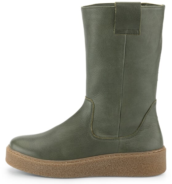 Damen-Lederstiefel Oliv