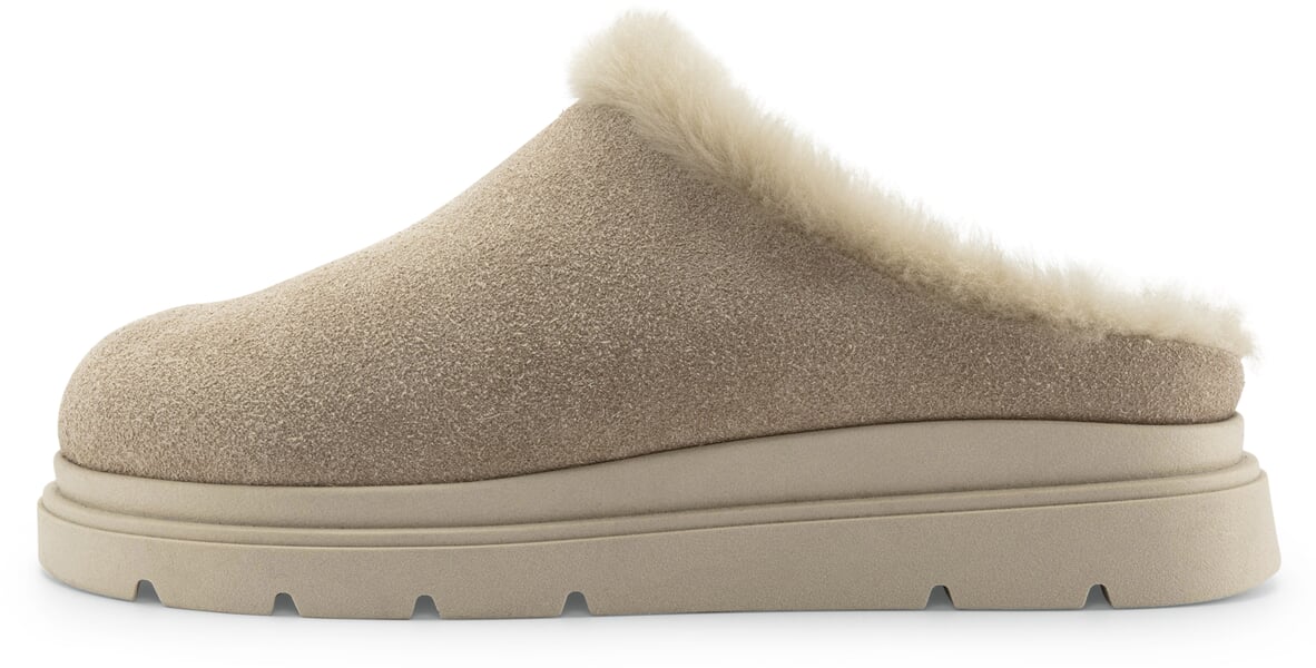 Damenhausschuh Veloursleder Beige