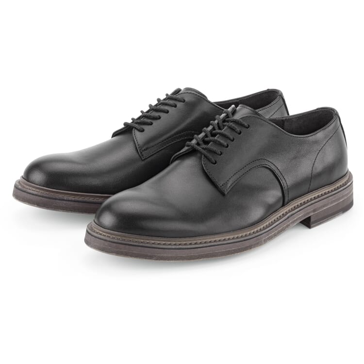Chaussures à lacets plates pour homme, Noir
