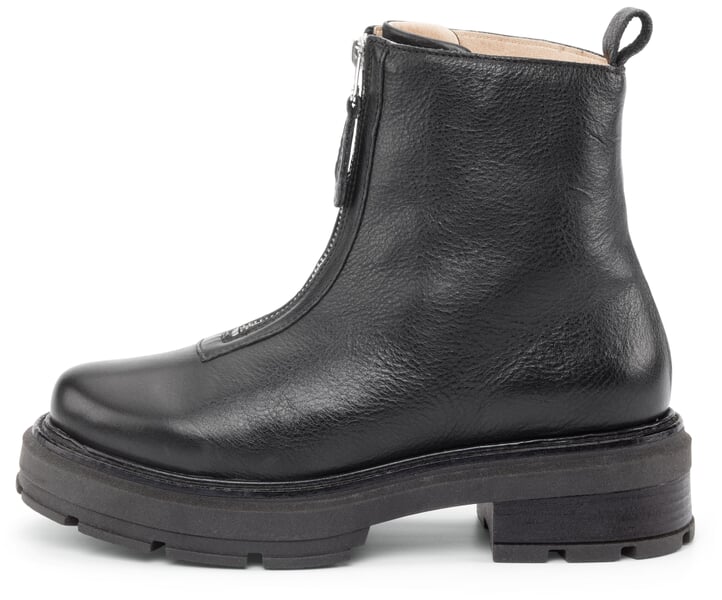 Damen-Lederstiefel Schwarz