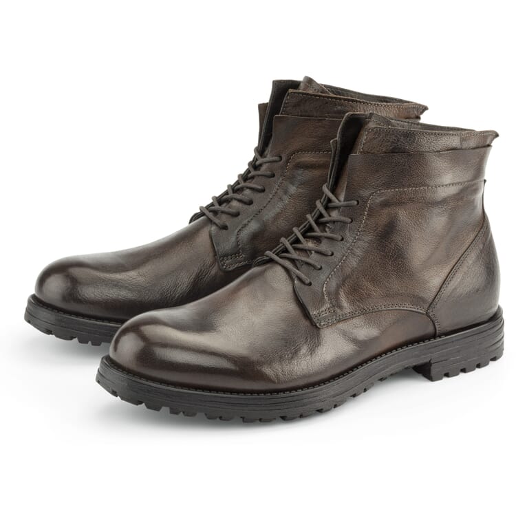 Botas de hombre con acabado antiguo, Marrón