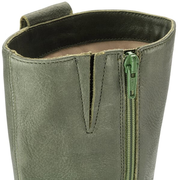 Damen-Lederstiefel Oliv, Detailsicht