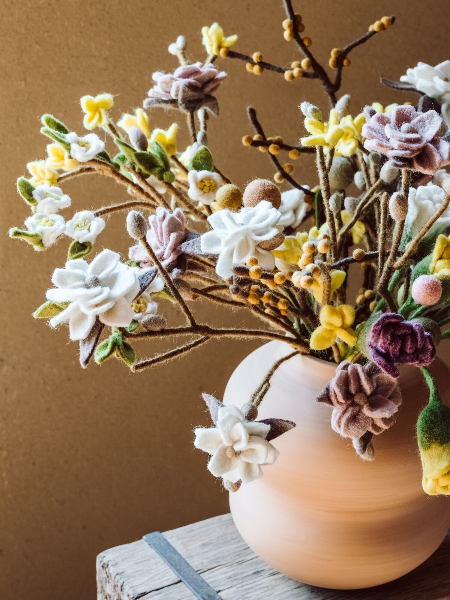Magnolienzweig Filz, Rosa