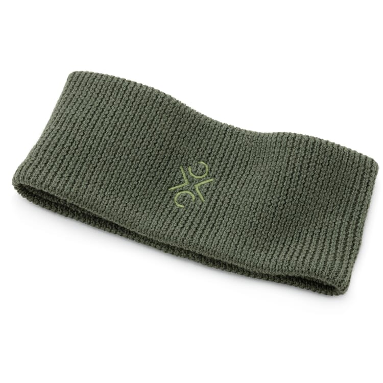Stirnband gestrickt, Oliv