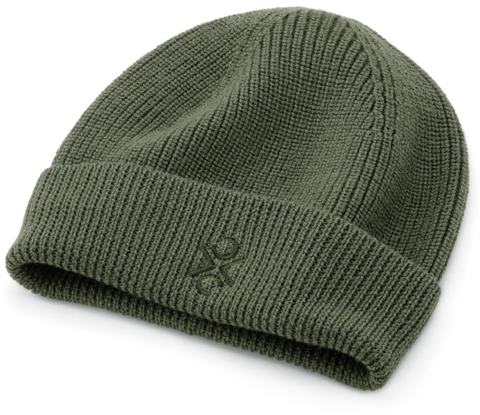 Strickmütze Wolle Olivgrün