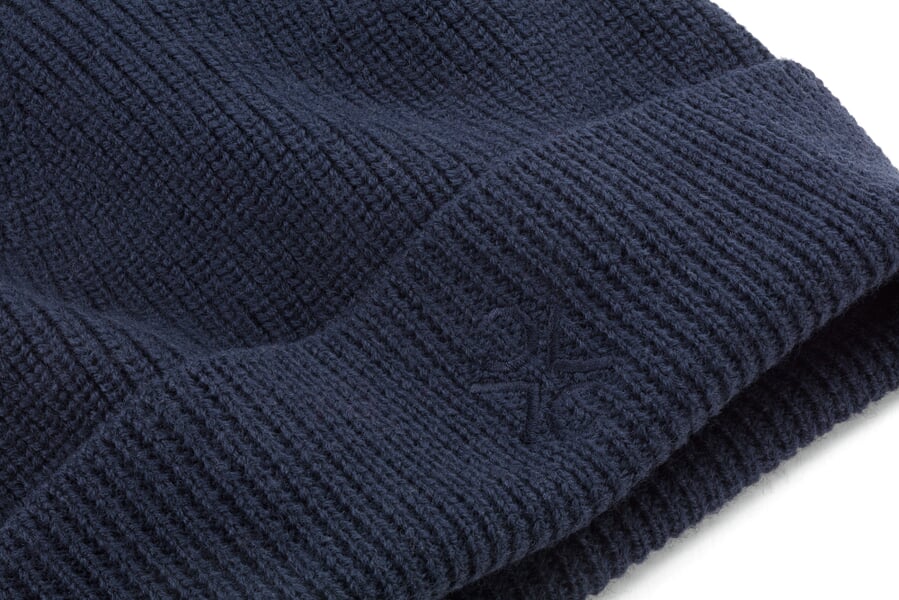 Wool Knit Hat Blue, close-up