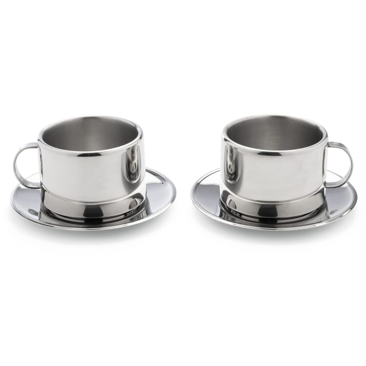Tasses à cappuccino italiennes en acier inoxydable (2 pièces)