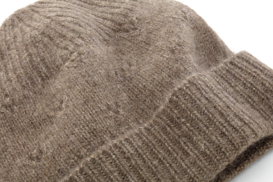 Mütze Kaschmir-Seide, Hellbraun, Detailsicht
