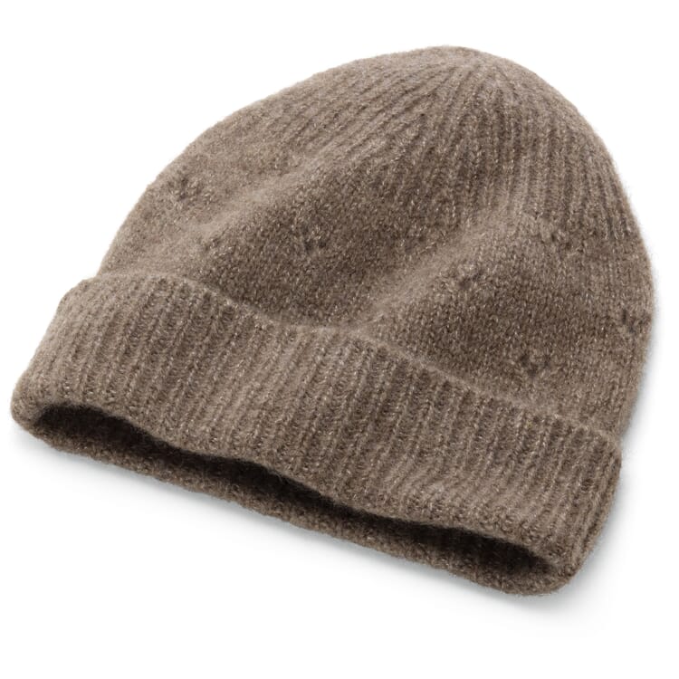 Gorro de cachemira y seda, marrón claro