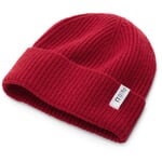 Geribbelde kasjmier muts, rood