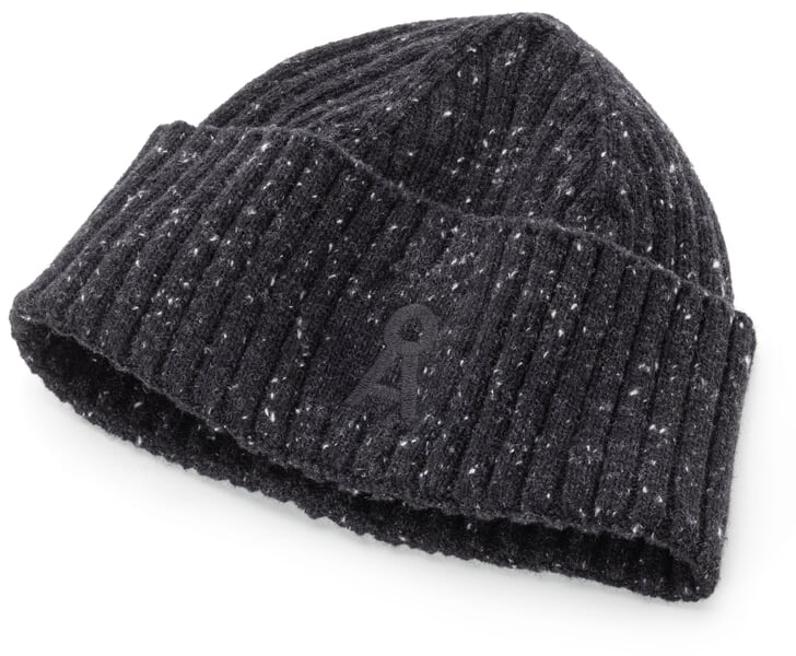 Strickmütze Baumwolle-Wolle, Schwarz