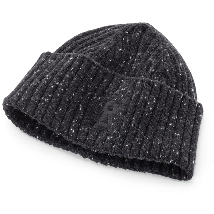 Strickmütze Baumwolle-Wolle, Schwarz