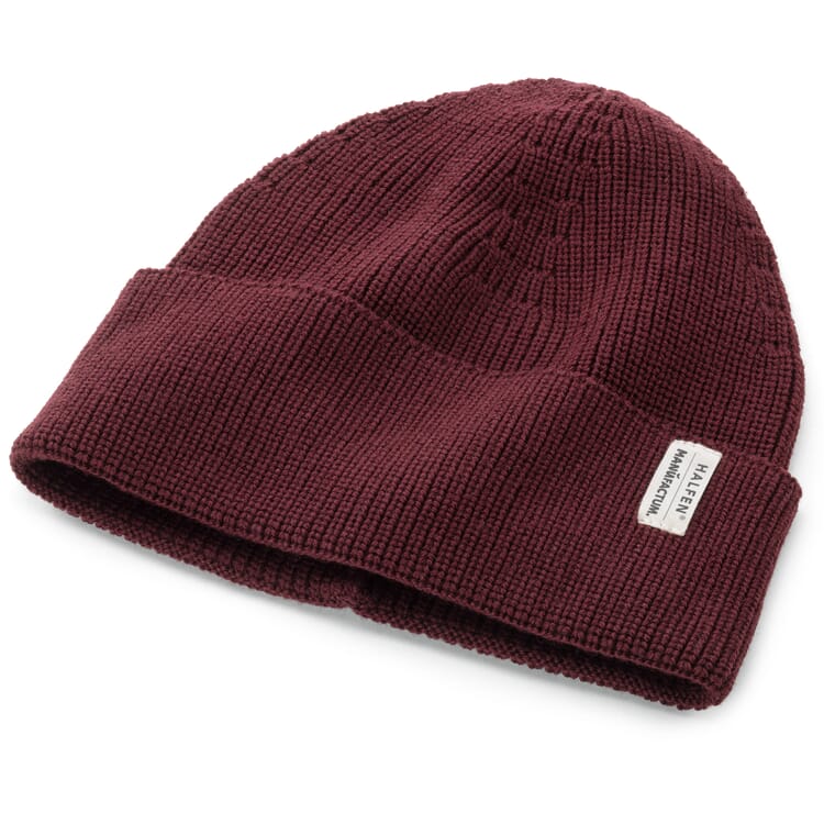 Bonnet tricoté en laine mérinos, Bordeaux