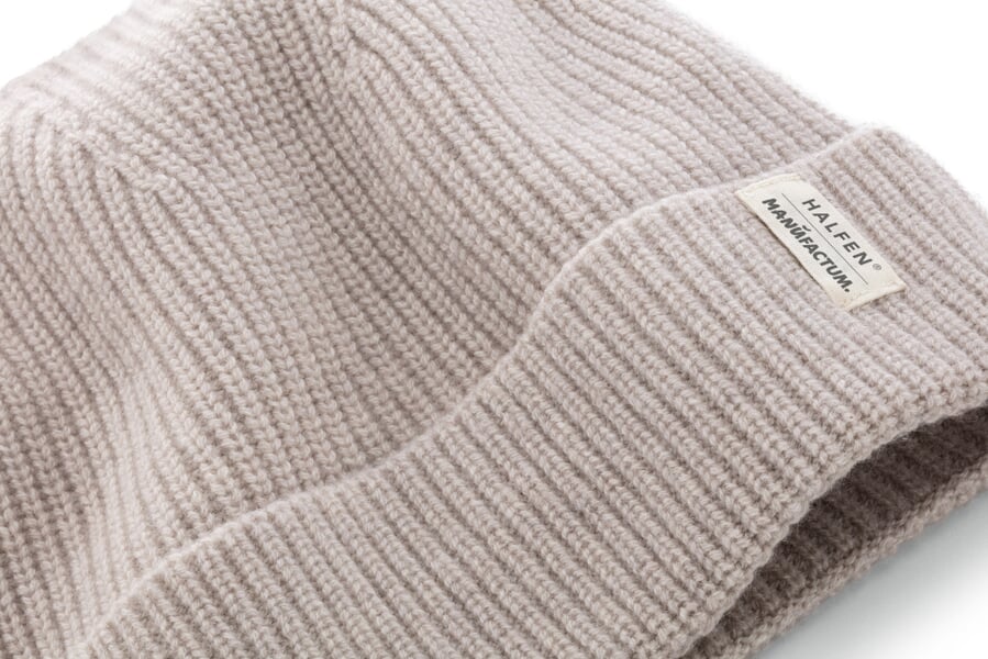 Strickmütze Merino-Kaschmir Natur, Detailsicht