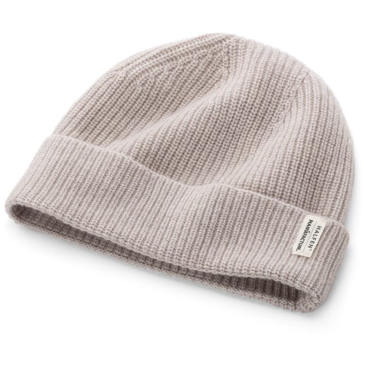Berretto lavorato a maglia in lana merino e cashmere, Naturale