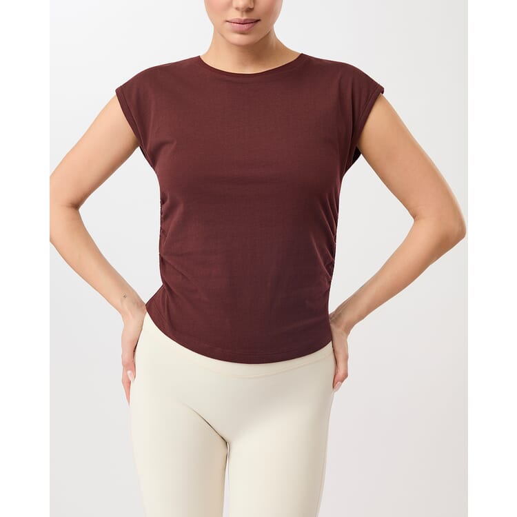 Sports Shirt with Side Gathers, Dark red