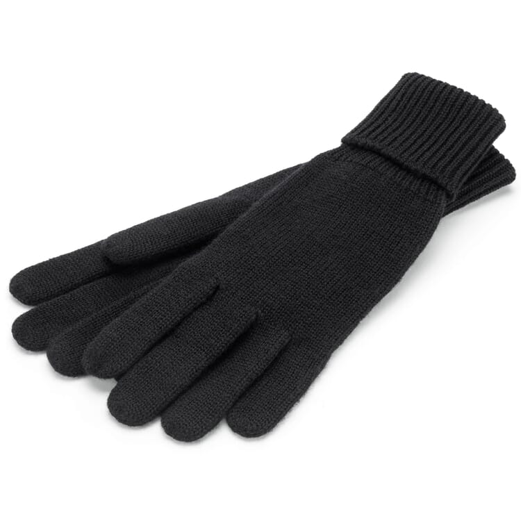 Gant tricoté en mérinos, Noir