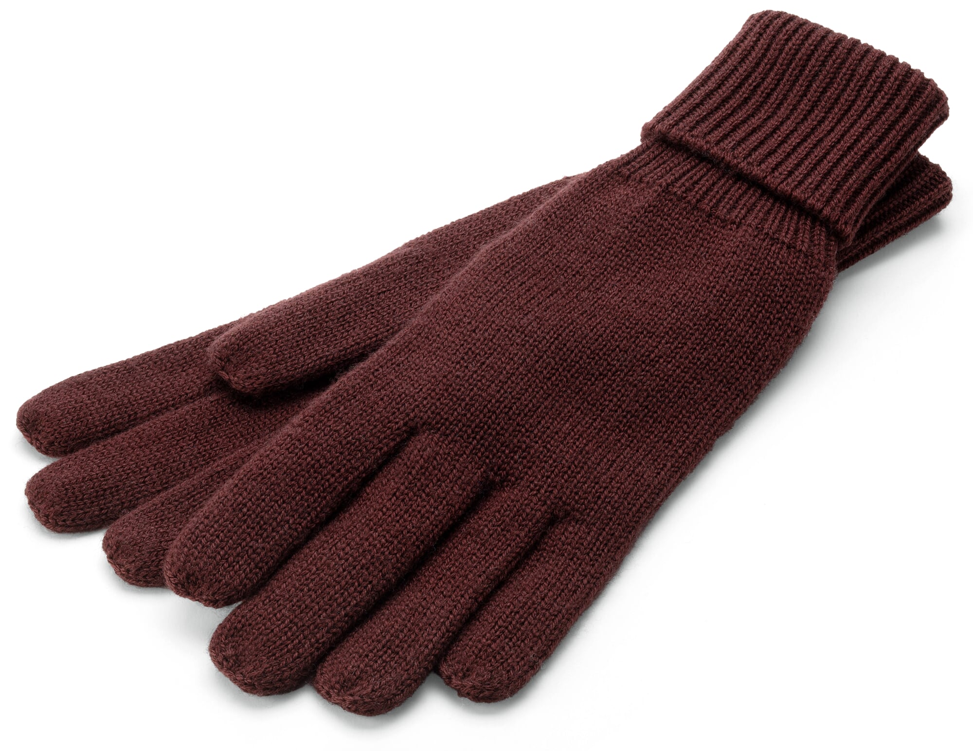 Knitted glove Merino, Wine red | Manufactum