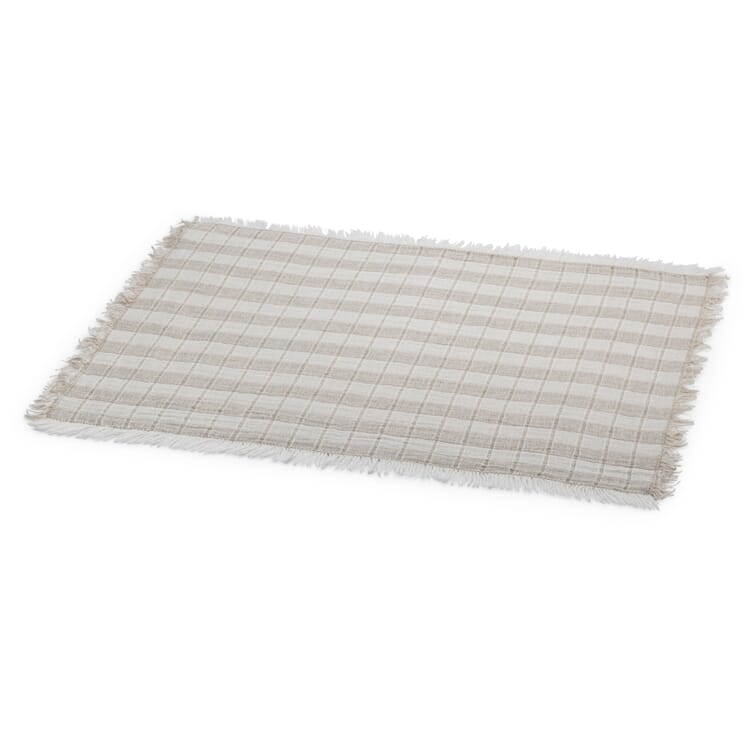 Placemat half linen, White-nature
