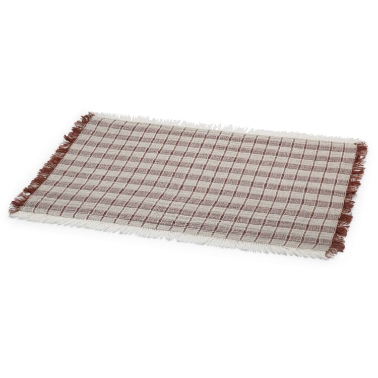 Placemat half linen, Red-nature