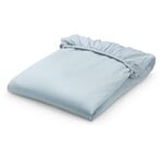 Satin Fitted Sheet Light Blue 90 × 200 cm