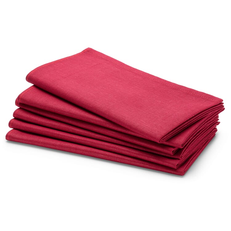 Serviette de table en lin mélangé, Rouge