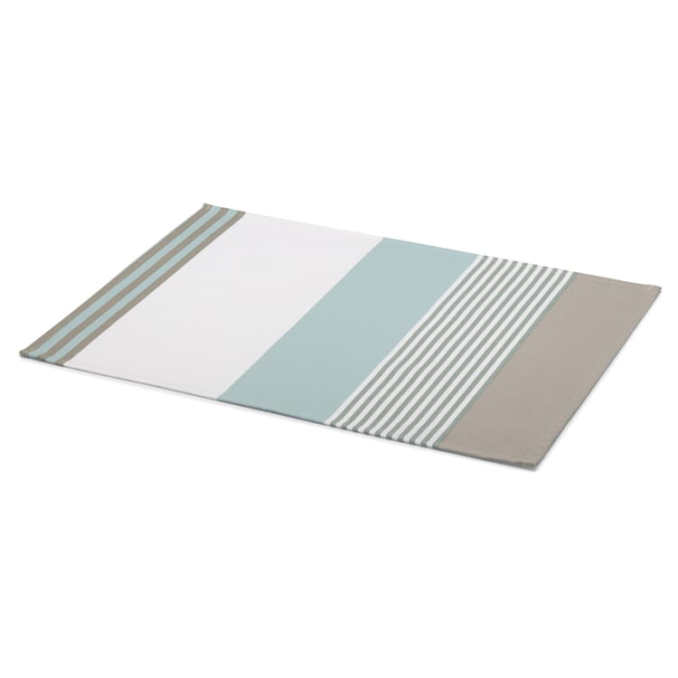 Striped Placemat, Light Blue-Gray