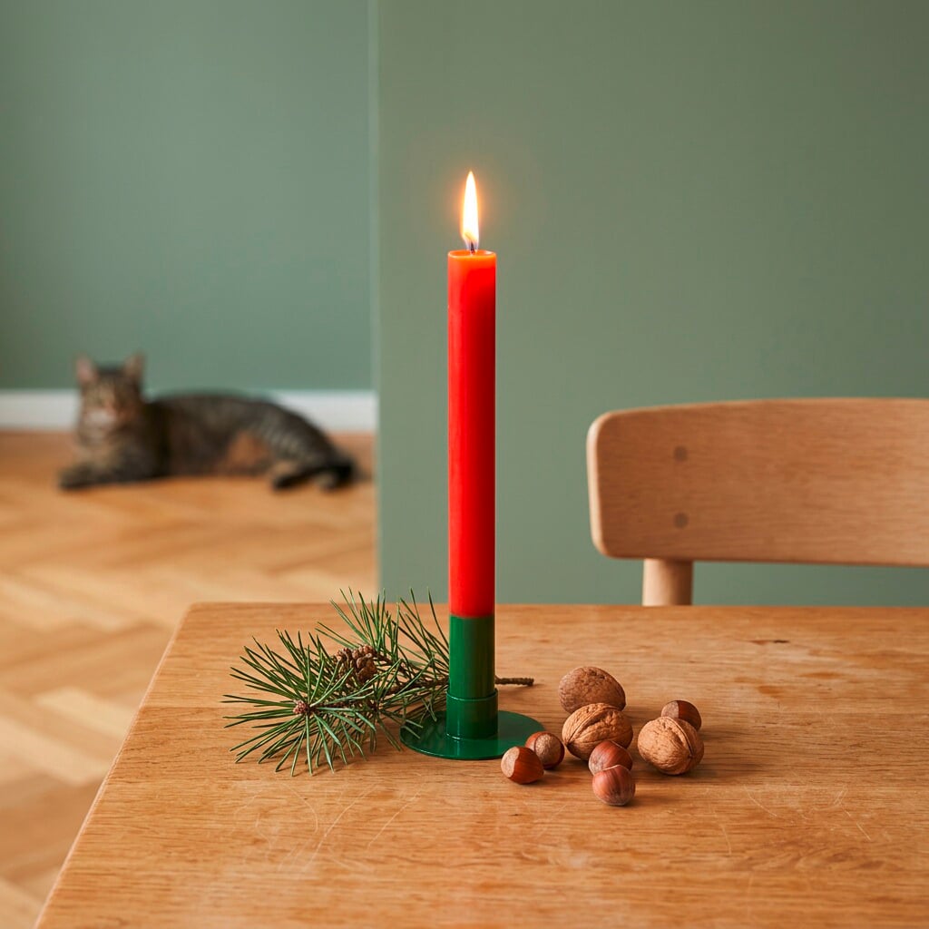 Stabkerze Weihnacht, Adventskranz