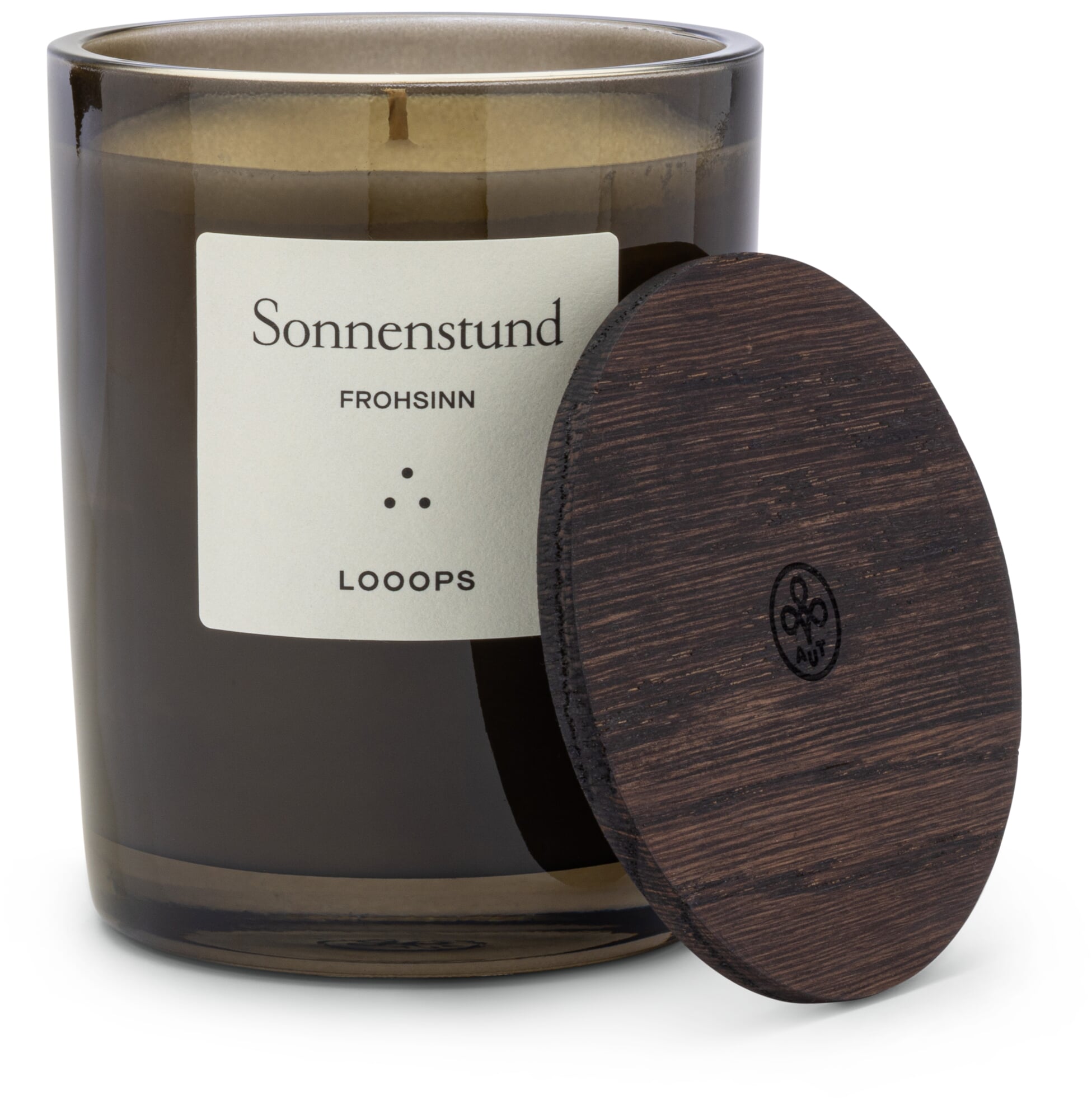 Looops Duftkerze mit Holzdeckel, Sonnenstund