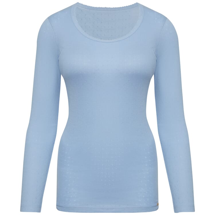 Camiseta de manga larga para mujer Ajour, Azul claro