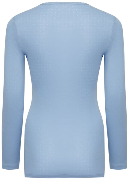 Damen-Langarmshirt Ajour Hellblau