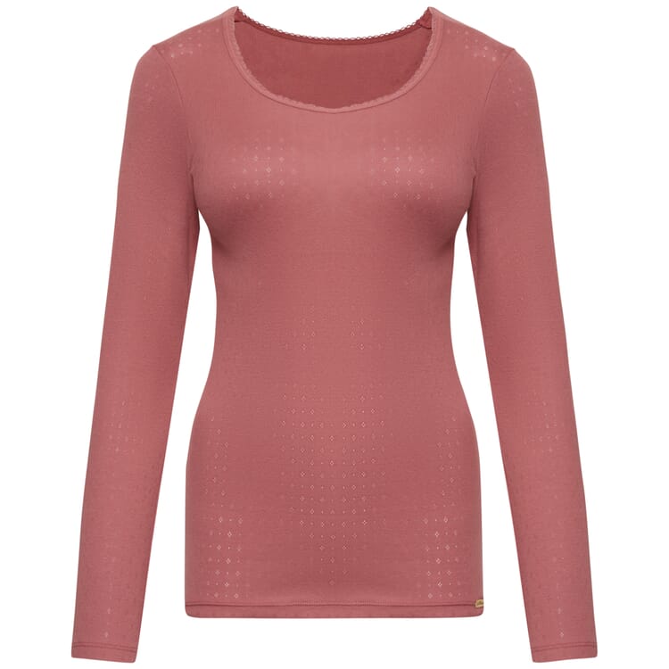 Maglietta da donna a maniche lunghe Ajour, Color rame