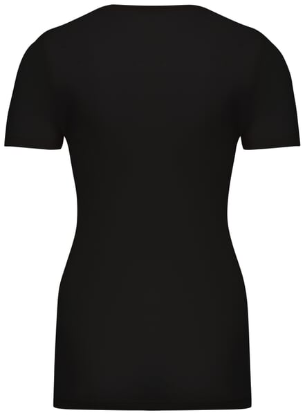 Damen-Kurzarmshirt Wolle-Seide Schwarz