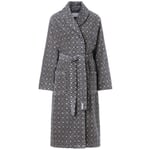 Accappatoio da casa e da bagno da donna con motivo a rombi Sabbia-Blu navy