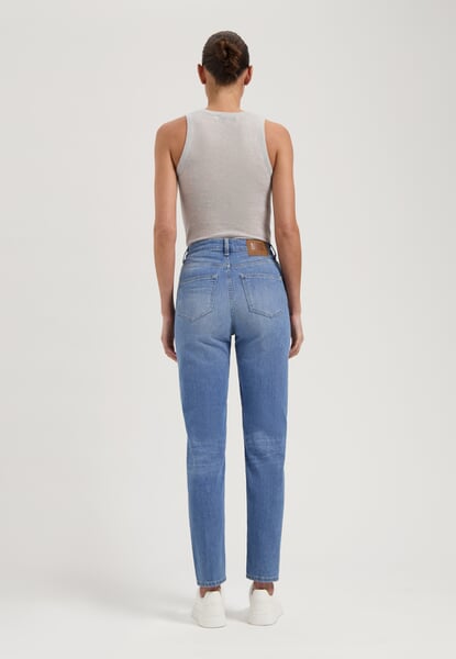 Damenjeans Tapered Stretch Denimblau, Fertigungssprozess