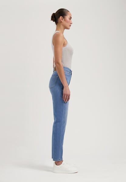 Damenjeans Tapered Stretch Denimblau, Fertigungssprozess