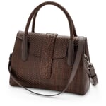 Bolso de piel trenzado, marrón