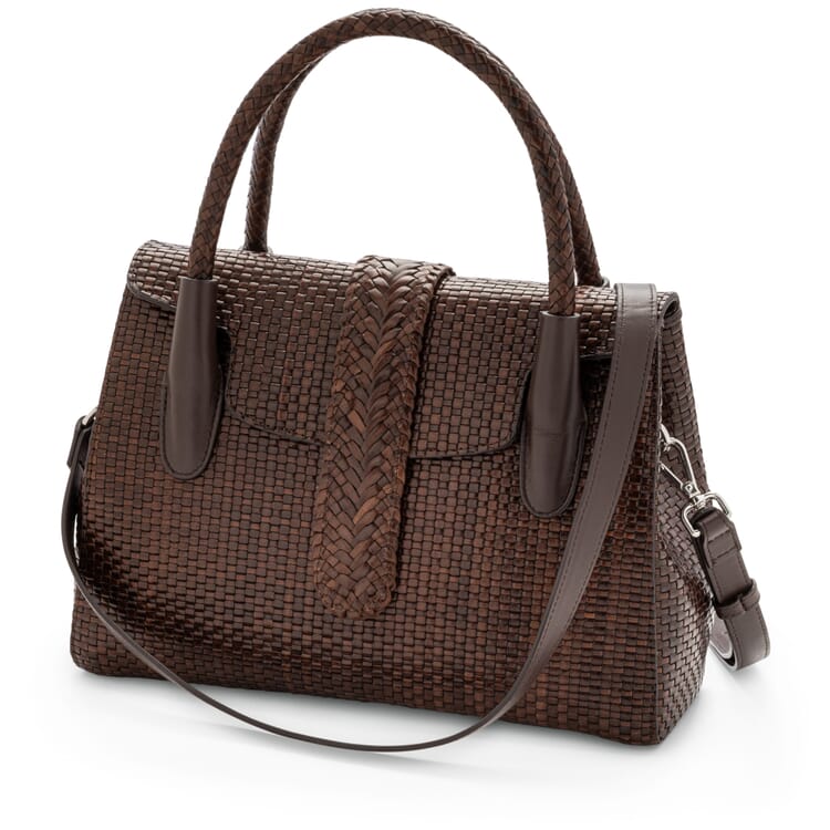 Bolso de piel trenzado, marrón