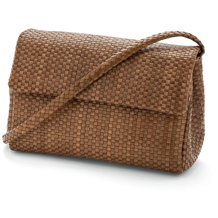 Bolso de piel trenzado, marrón claro