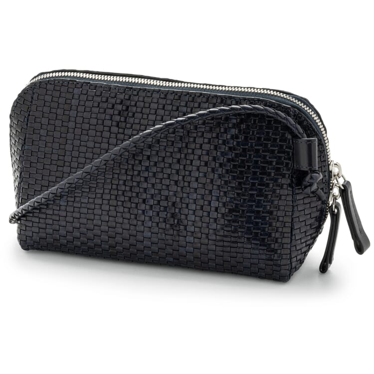 Bolso de piel trenzado, azul oscuro