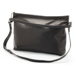 Borsa grande con tracolla in pelle da sella, nera