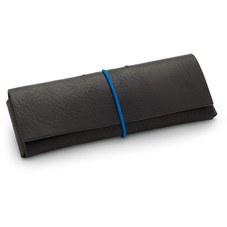 Étui en cuir de sellerie, noir